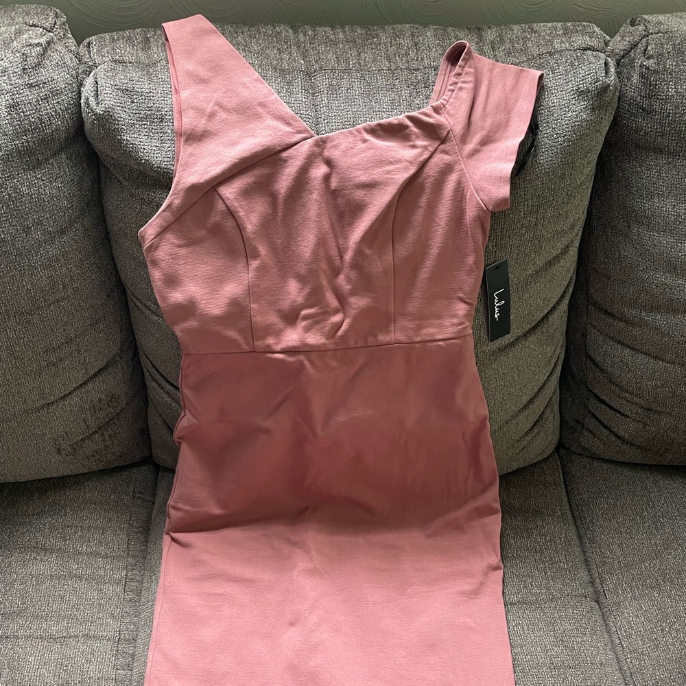 Open Your Heart Mauve One-Shoulder Bodycon Midi Dress